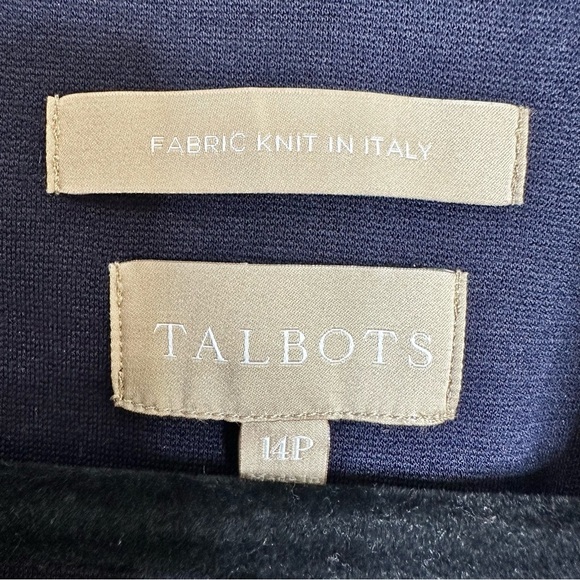 Talbots Womens Luxe Italian Knit Banded Blazer Size 14P Navy Career Old Money - Picture 6 of 10